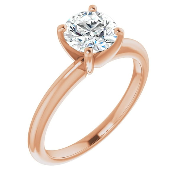 1.0 ct BRILLIANT Round CUT SOLITAIRE ENGAGEMENT RING Solid 14K Rose GOLD 1.0 ct BRILLIANT Round CUT SOLITAIRE ENGAGEMENT RING Solid 14K Rose GOLD